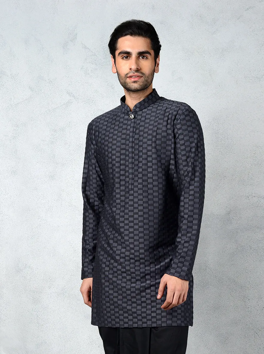 Black & Grey Kurta Pajama | Siddhesh Chauhan