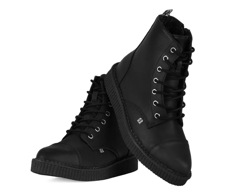 Black TUKskin™ Pointed Lace Up Boot