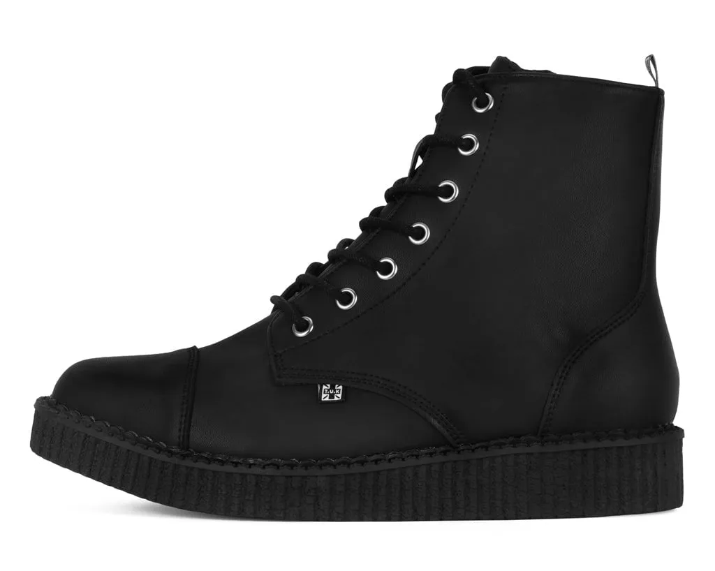 Black TUKskin™ Pointed Lace Up Boot