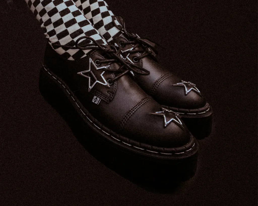 Black TUKskin Star Double Decker Brogue