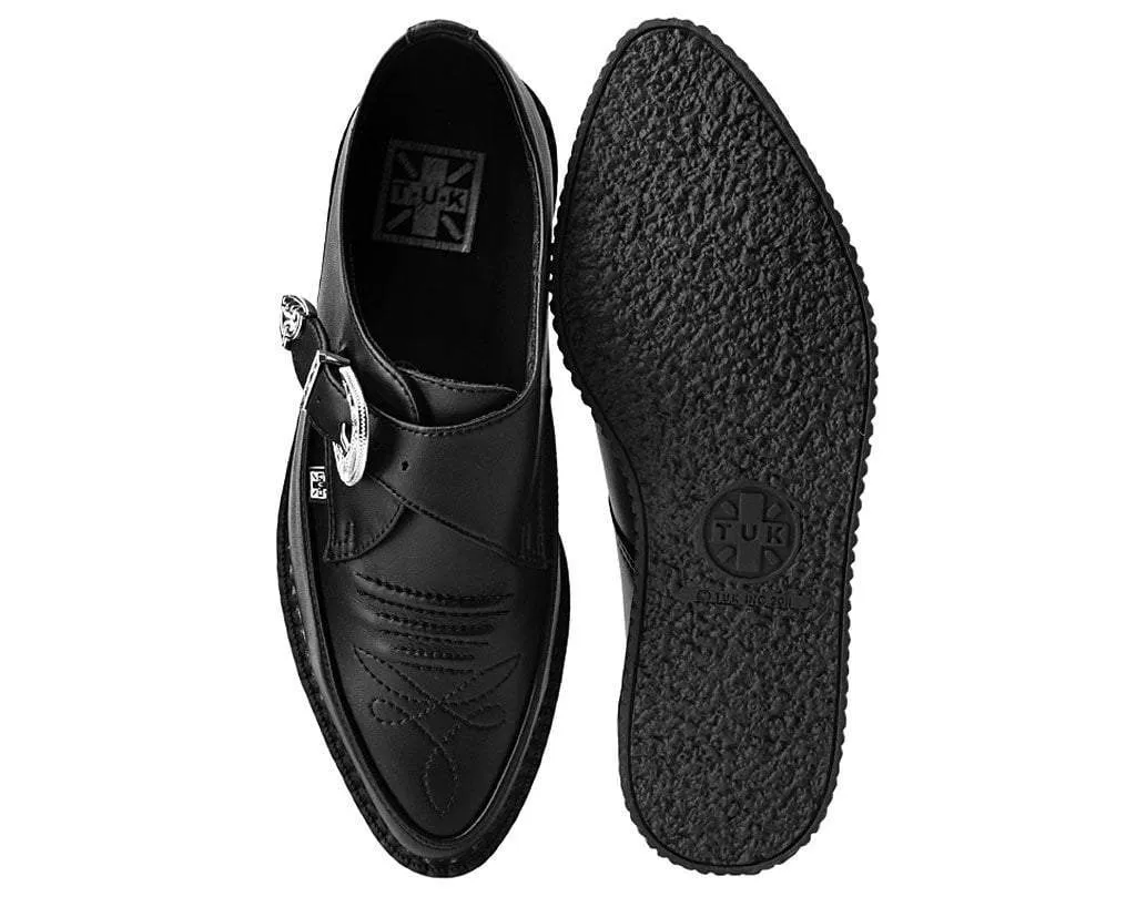 Black TUKskin™ Western Buckle Pointed Creeper