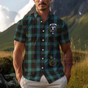 Brodie Hunting Tartan Cotton Hawaiian Shirt with Family Crest