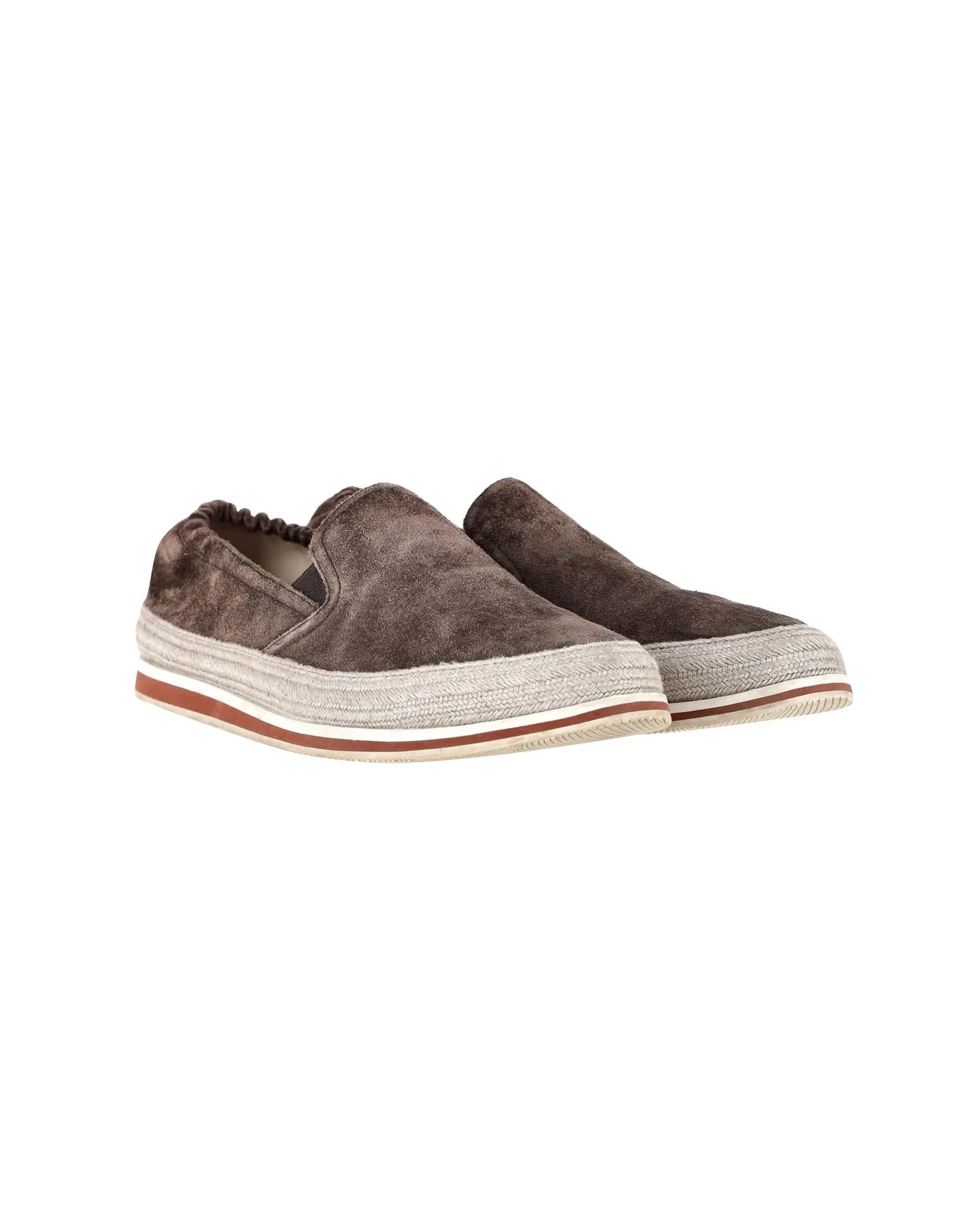 Brown Suede Espadrille Sneakers