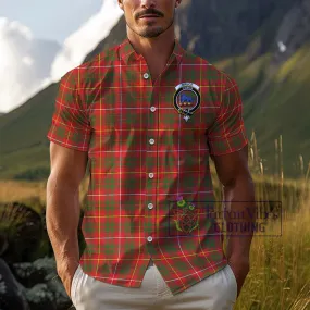 Bruce Modern Tartan Cotton Hawaiian Shirt with Family Crest