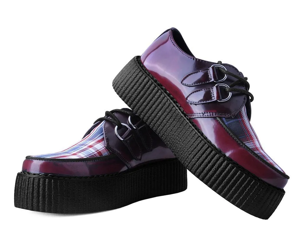 Burgundy Rub-Off TUKSkin™ & Tartan Creeper