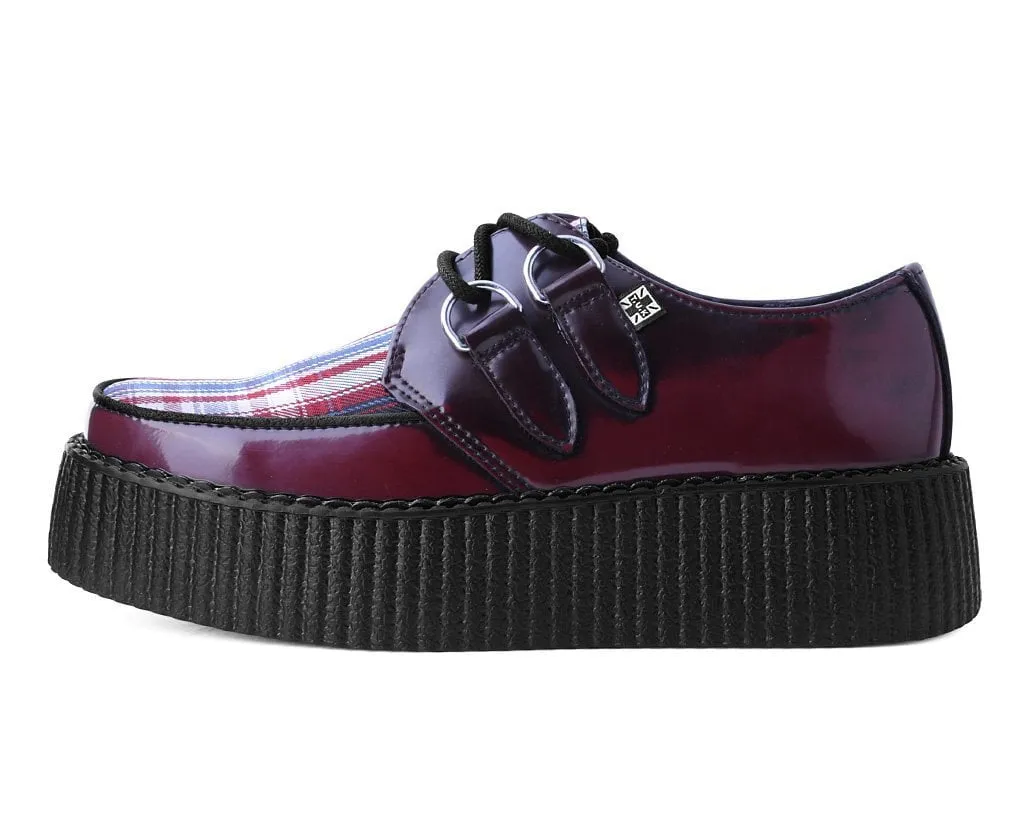 Burgundy Rub-Off TUKSkin™ & Tartan Creeper