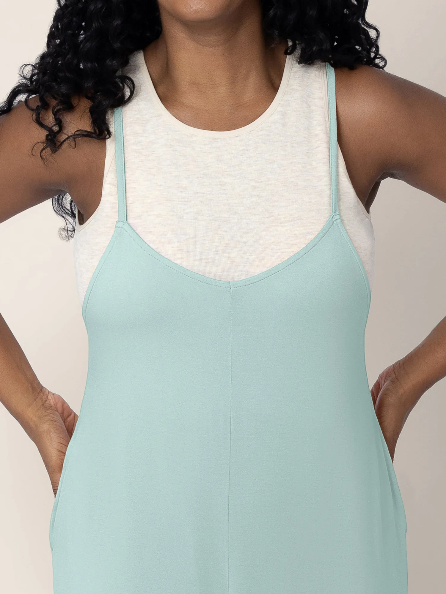 Charlie Maternity & Nursing Romper | Dusty Blue Green