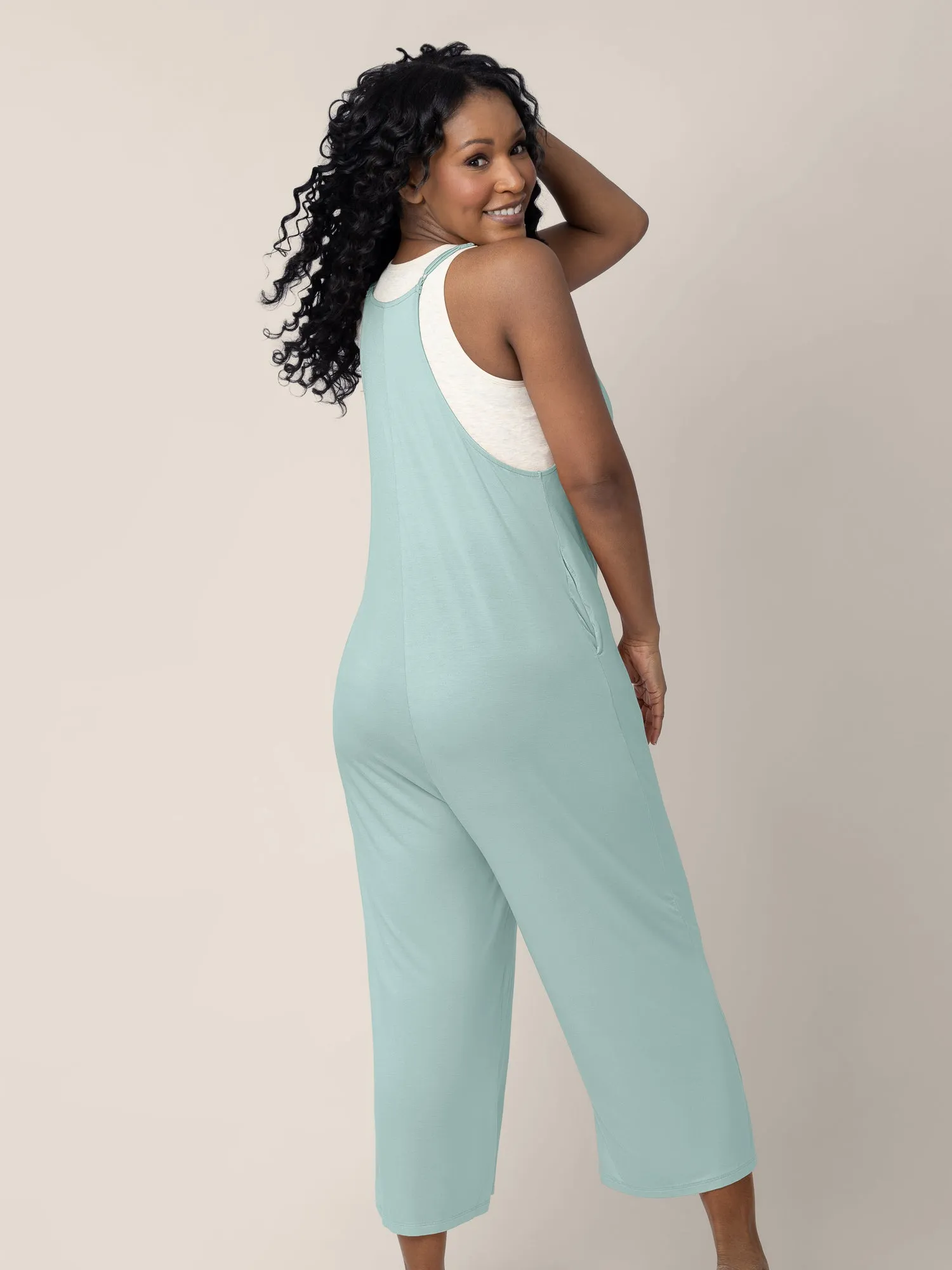 Charlie Maternity & Nursing Romper | Dusty Blue Green