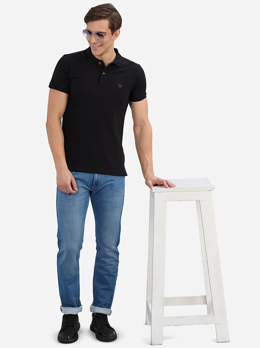 Cloud Blue Washed Straight Fit Jeans | Greenfibre