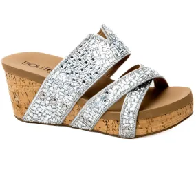 Corkys "Sparkler" Embellished Wedge Slip On  (Silver)