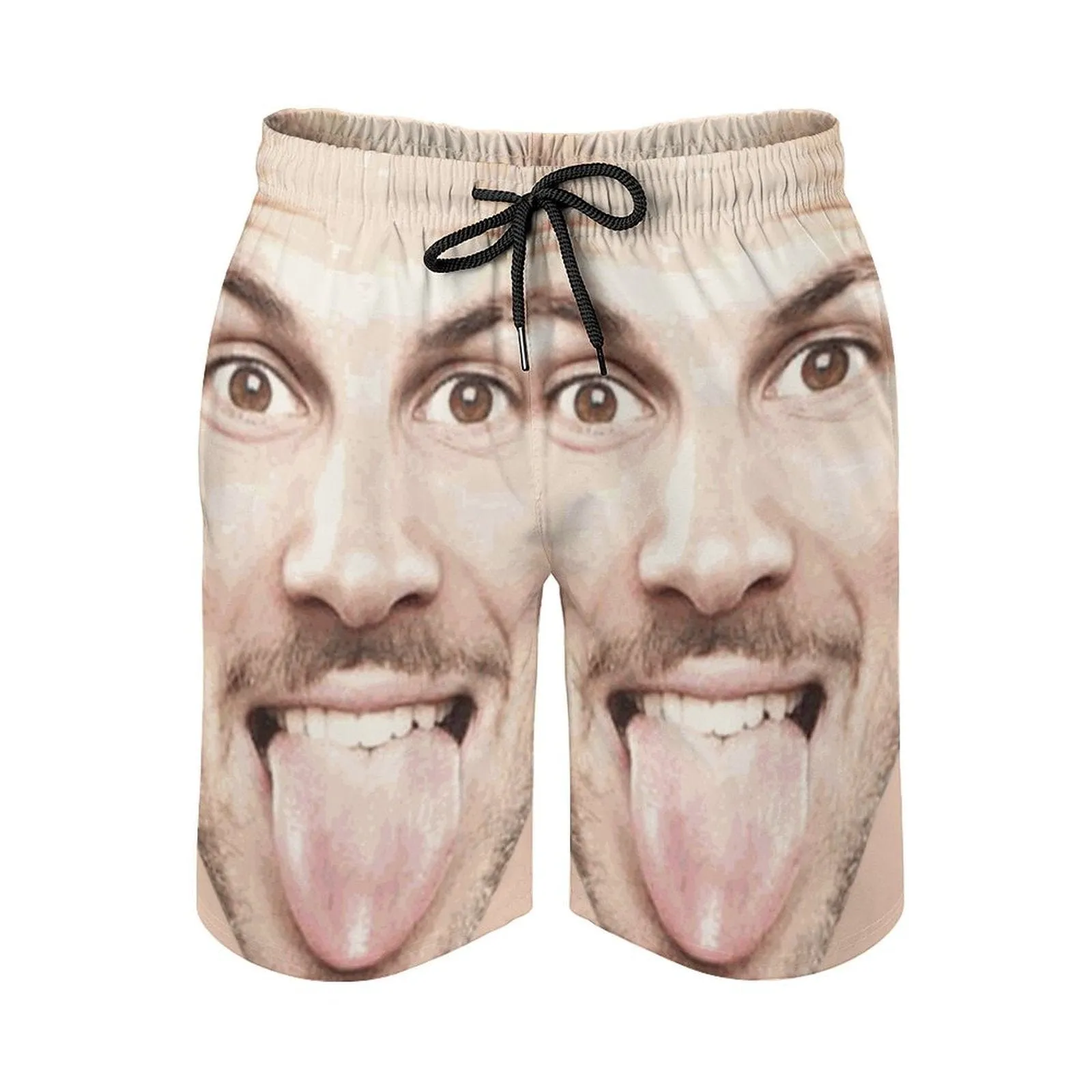 Custom Big Funny Face Men's Casual Quick-drying Beach Shorts