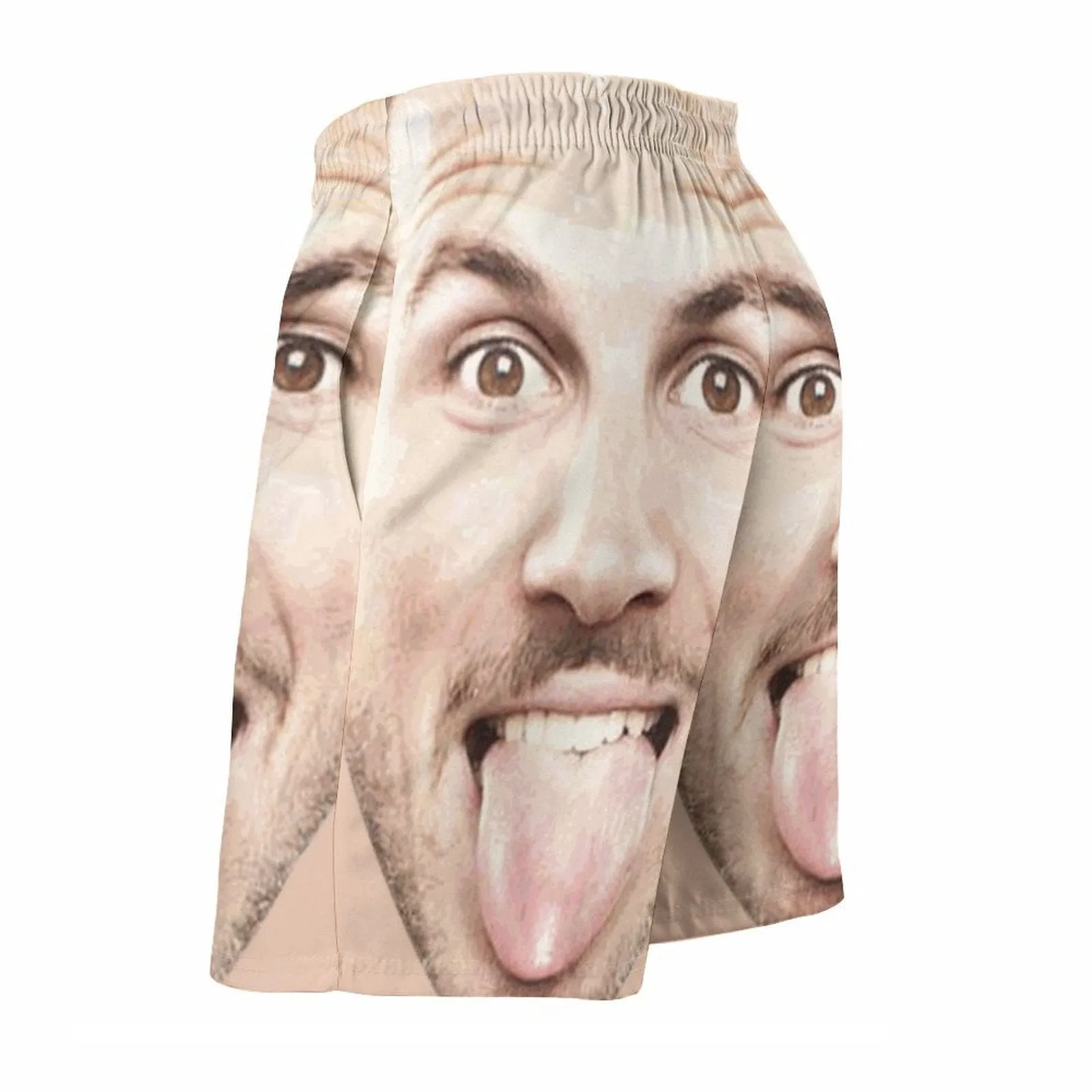 Custom Big Funny Face Men's Casual Quick-drying Beach Shorts