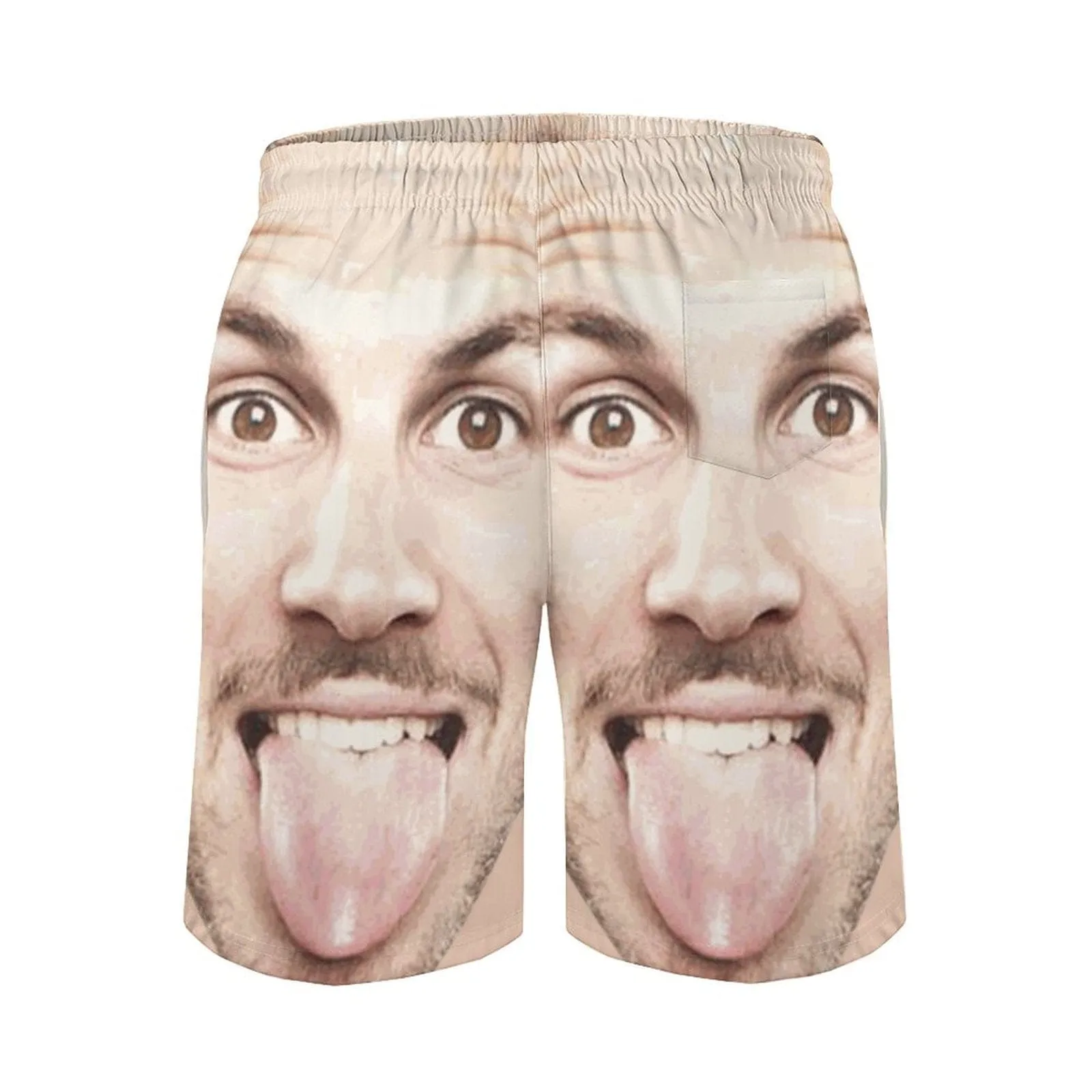 Custom Big Funny Face Men's Casual Quick-drying Beach Shorts