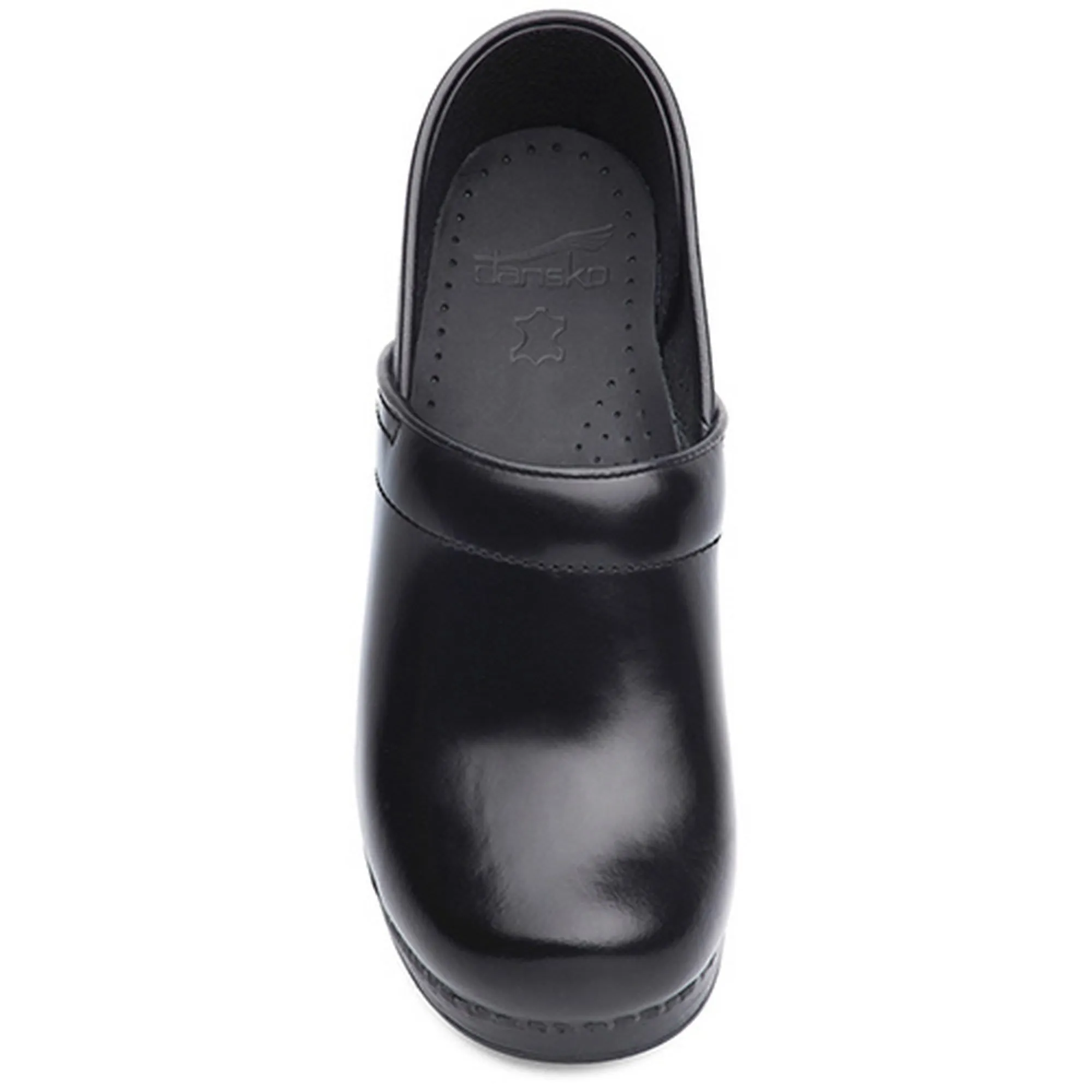 DANSKO WIDE Professional Black Cabrio Leather Clogs