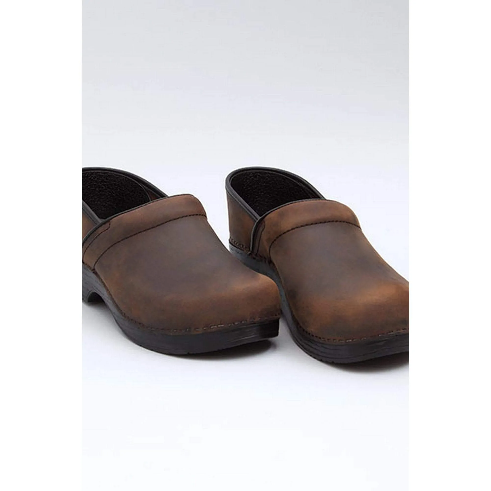 DANSKO WIDE Professional Brown Oiled Leather Clogs