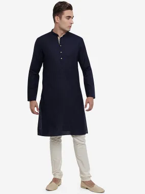 Dark Blue Solid Kurta | Azania