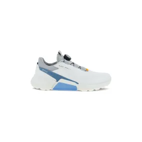 Ecco Men's Golf Biom H4 Boa Shoe in White/Retro Blue