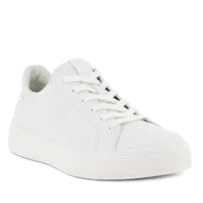 Ecco Street Tray White Womens Leather Sneaker