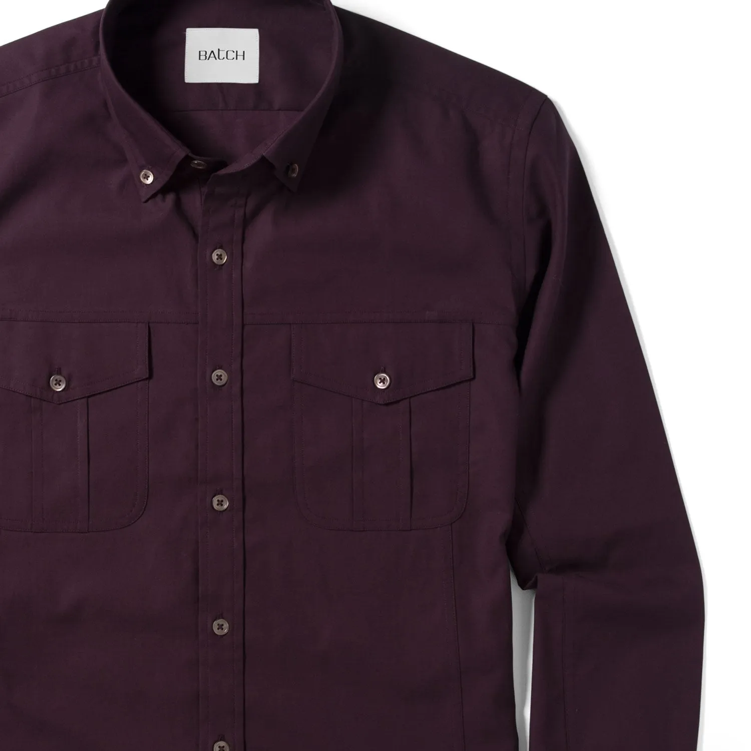 Editor Shirt – Dark Burgundy Mercerized Cotton