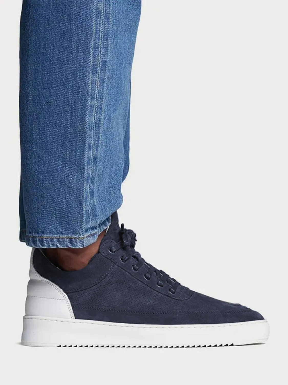 Filling Pieces Low Top Ripple Perforated Navy