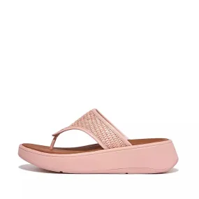 FitFlop Women's F-Mode Woven Raffia Pink Salt