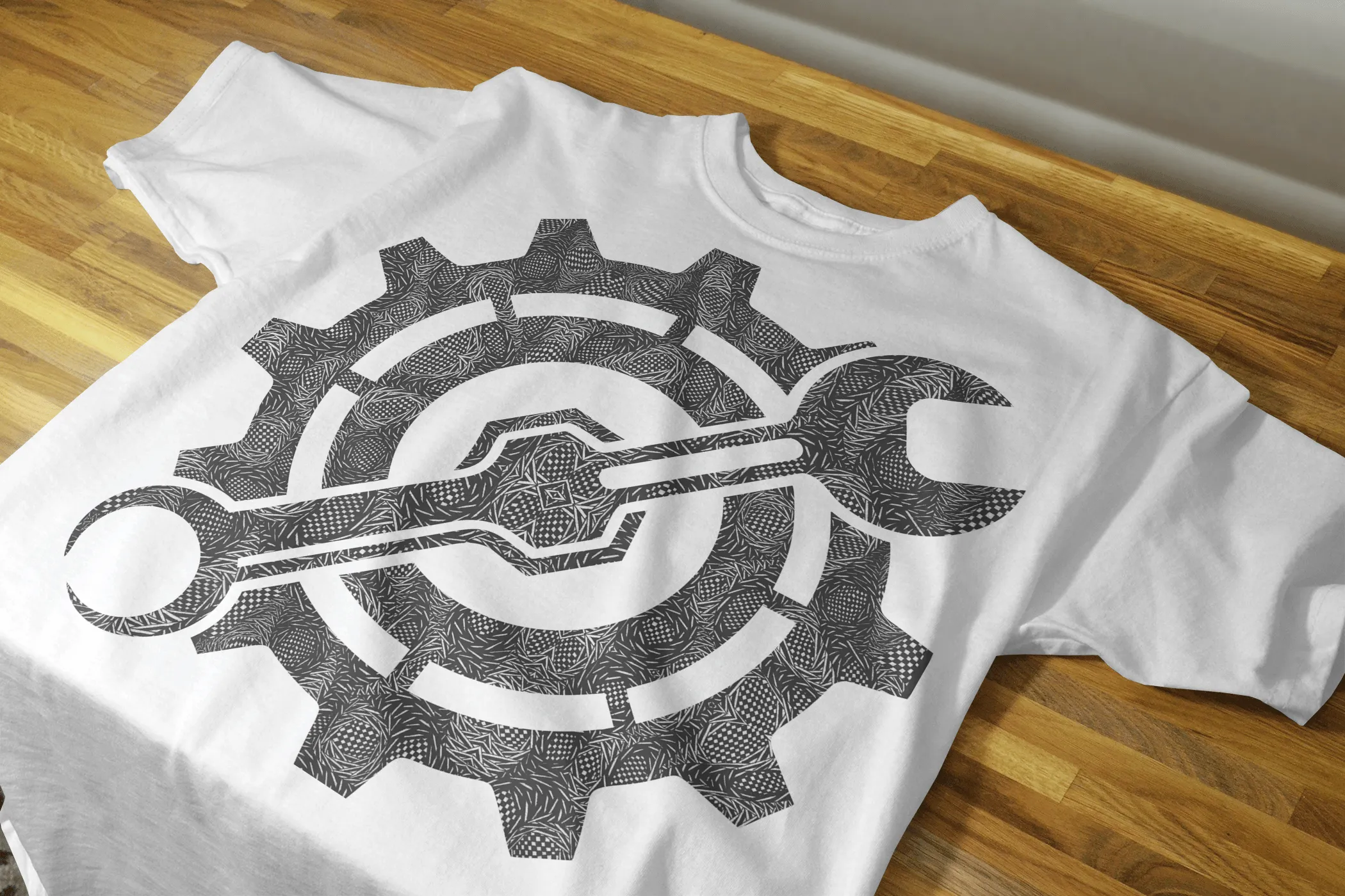 Gears and Graphite Unisex T-Shirt - 100% Cotton Crewneck Half Sleeve