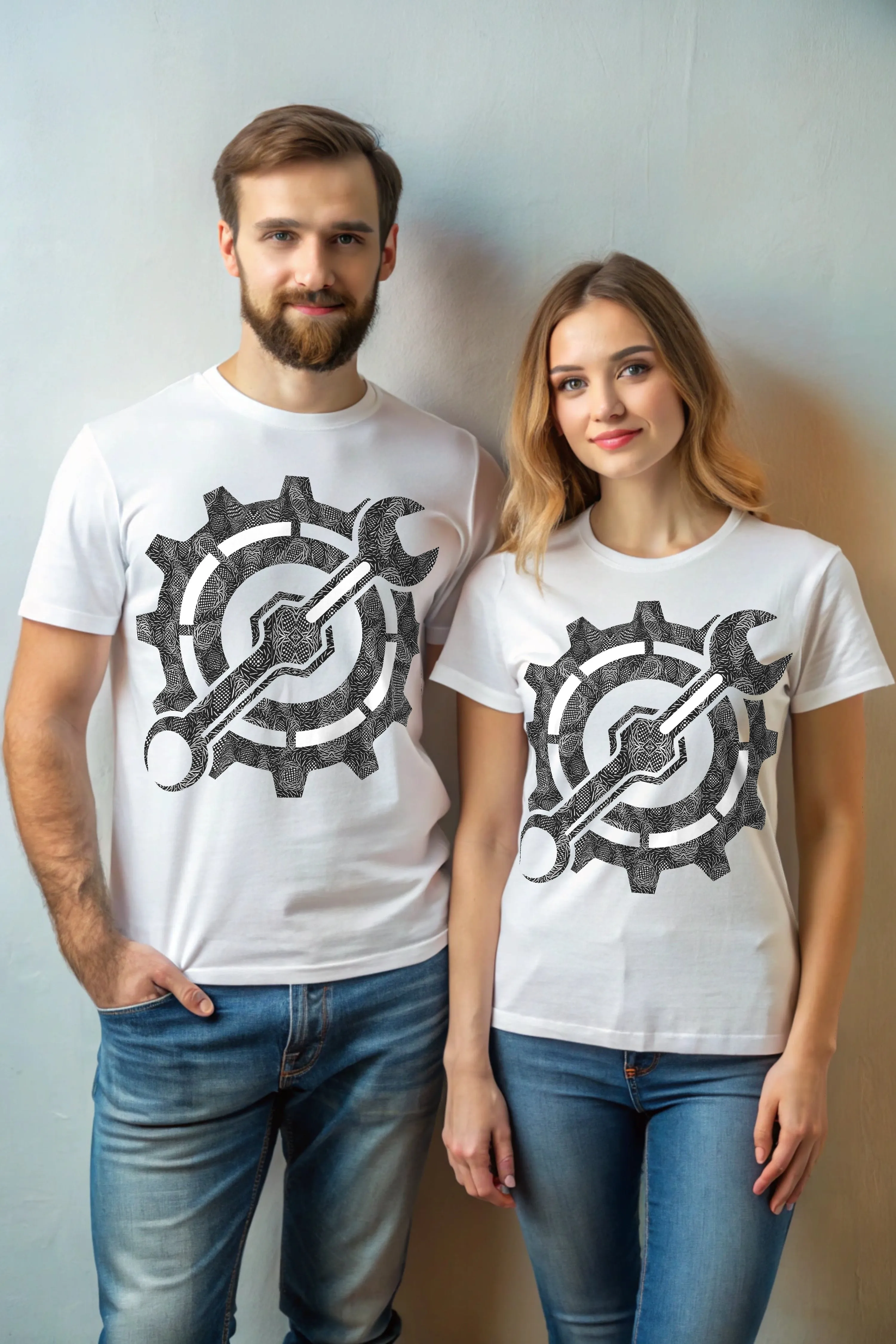 Gears and Graphite Unisex T-Shirt - 100% Cotton Crewneck Half Sleeve