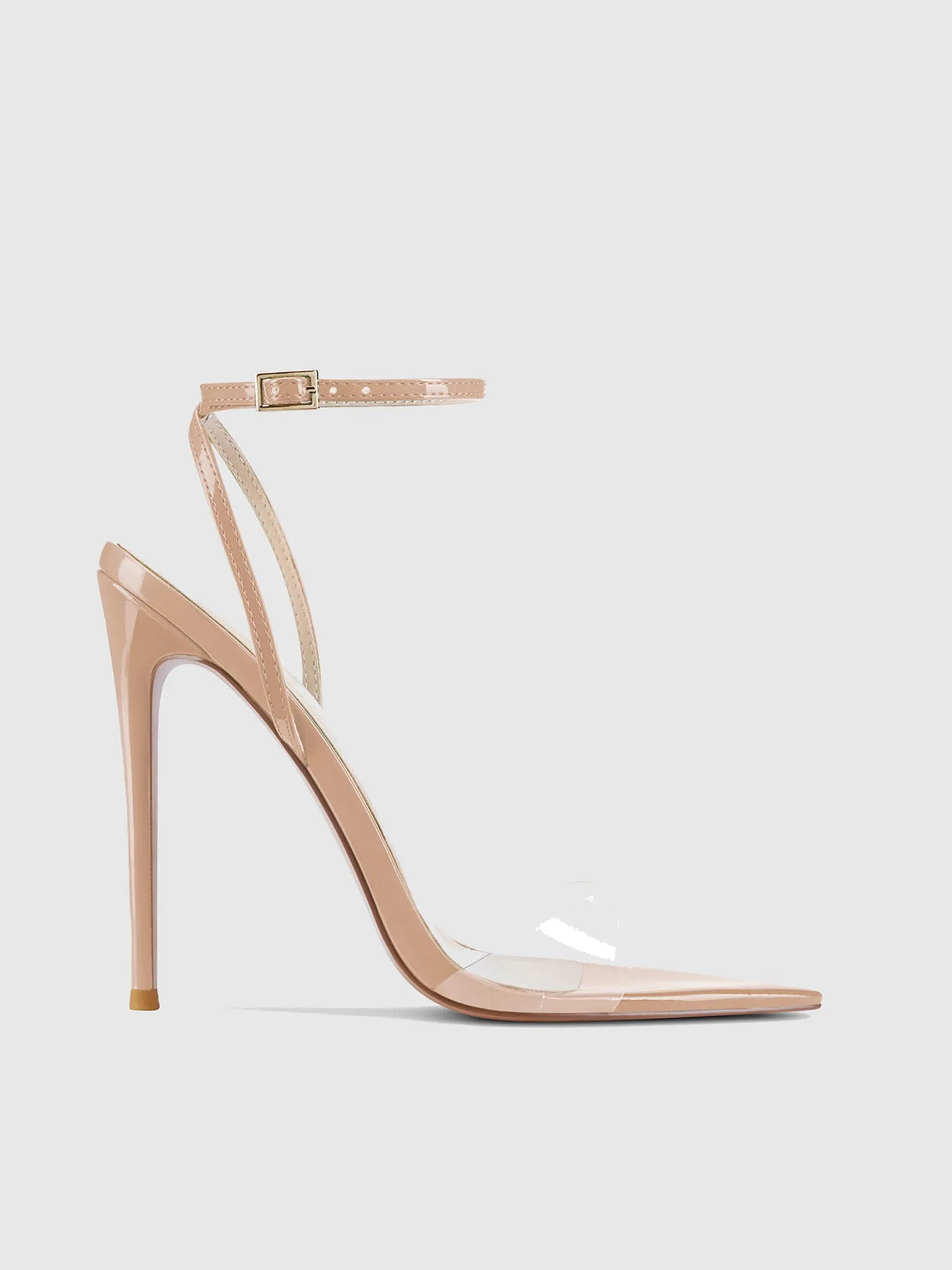 GG Heel Patent & PVC -  Nude