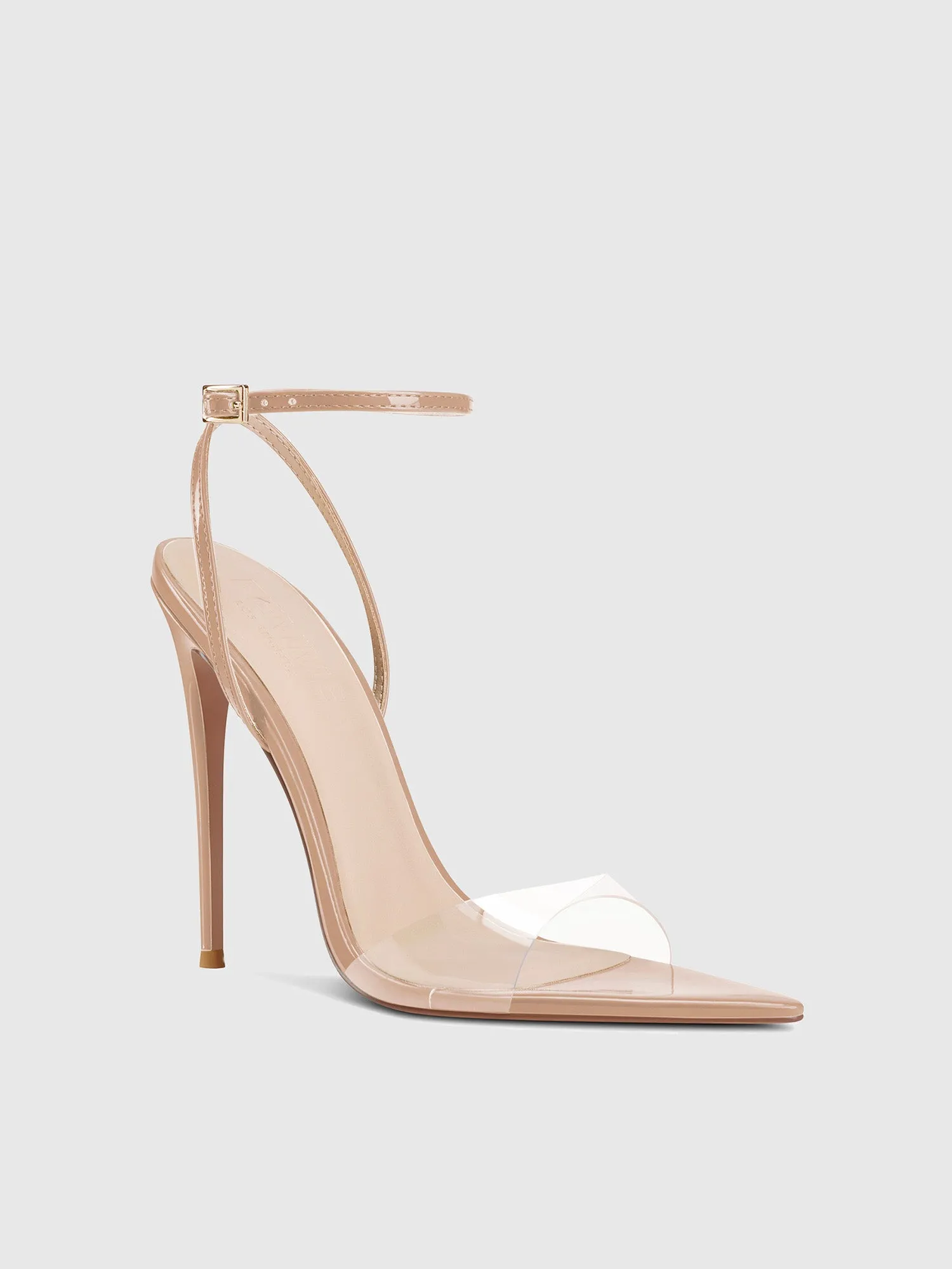 GG Heel Patent & PVC -  Nude