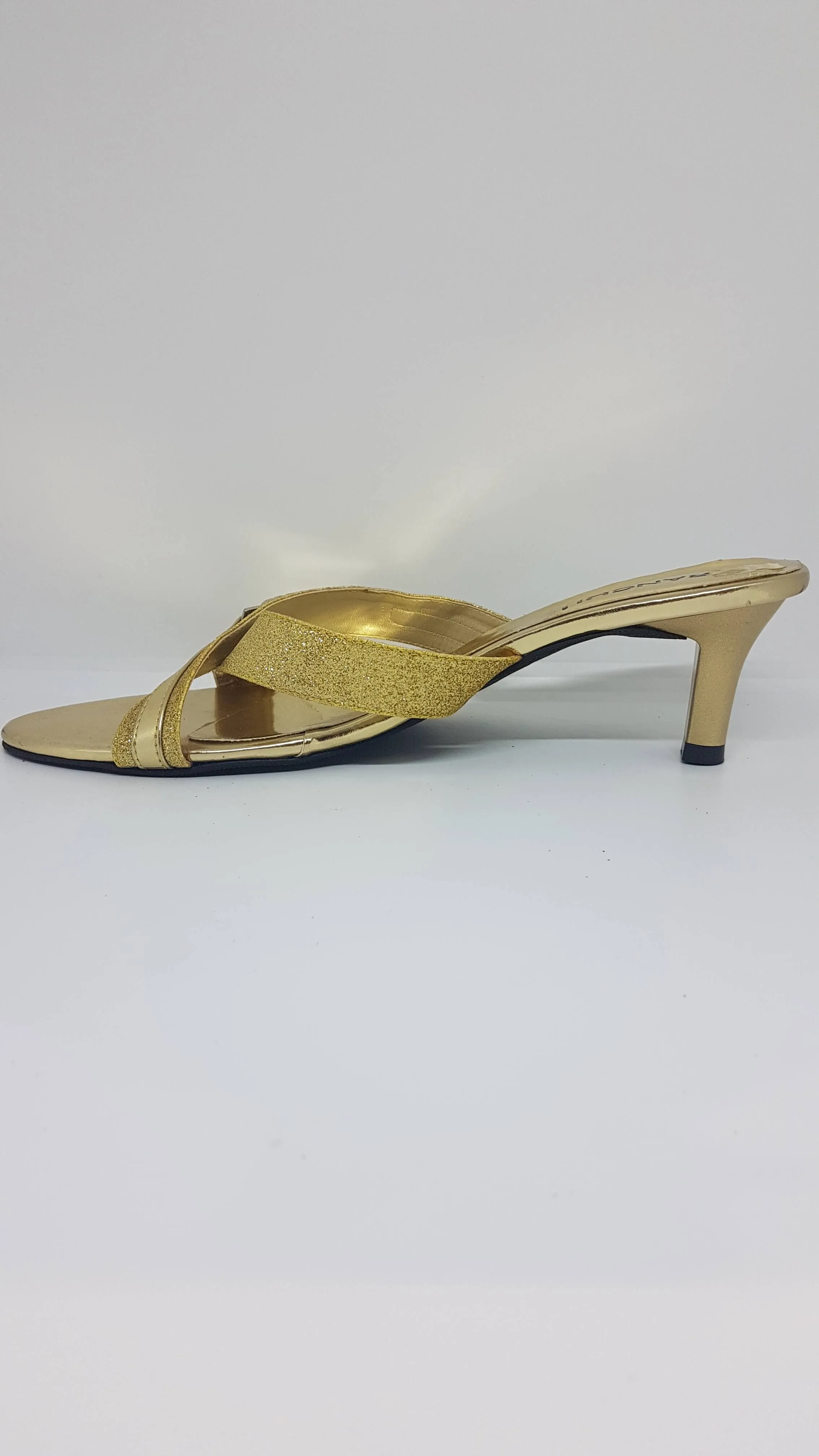 Gold Cross Over Buckle Sandal SK014