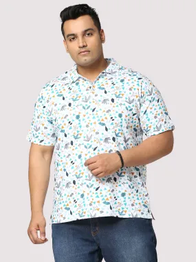 Guniaa Glider Digital Printed Half-Sleeves Shirt Men's Plus Size