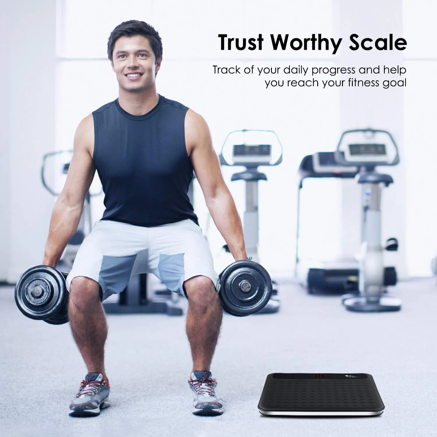 Himaly Digital Body Weight Scale Bathroom Scale, Step-On Technology High Precision Measurements Scales with Large Non Slip Silicone Platform and LCD Digital Display, 400Lbs/180Kg Capacity