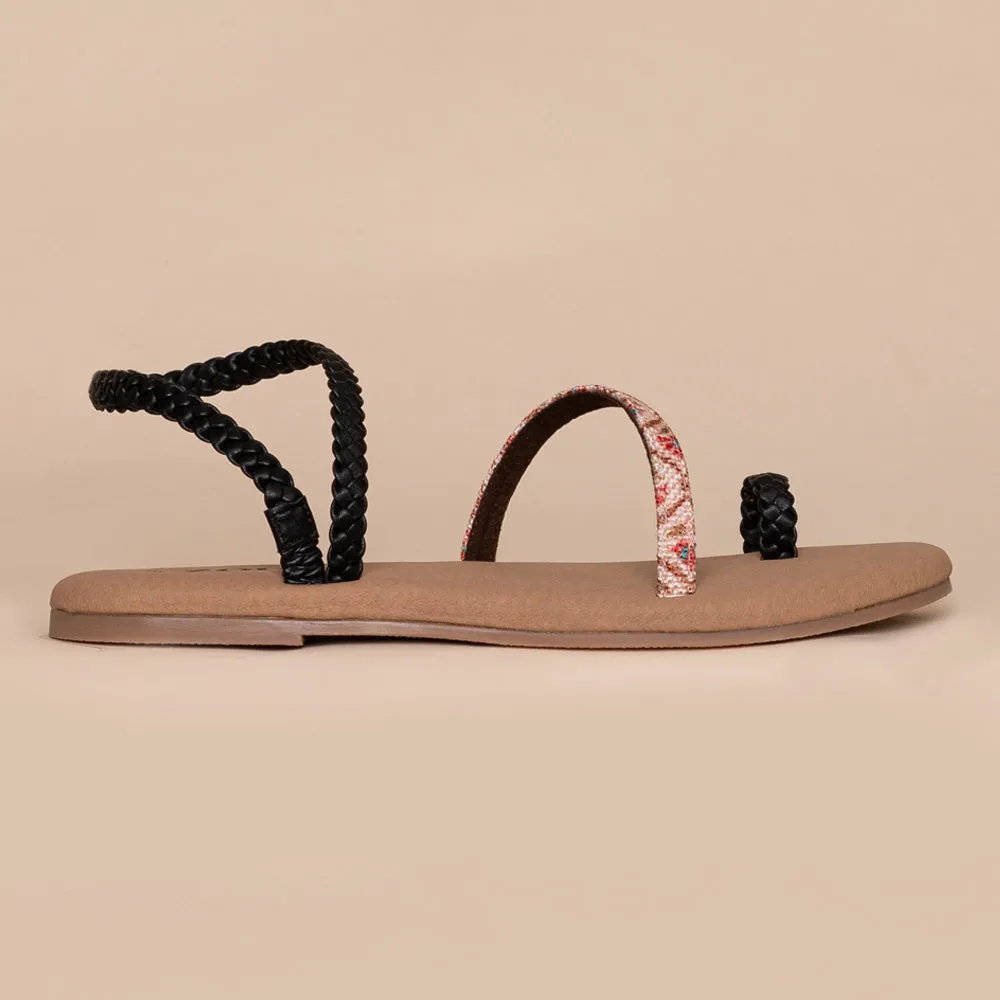 Jaipur Kamal Black Braided Sandal