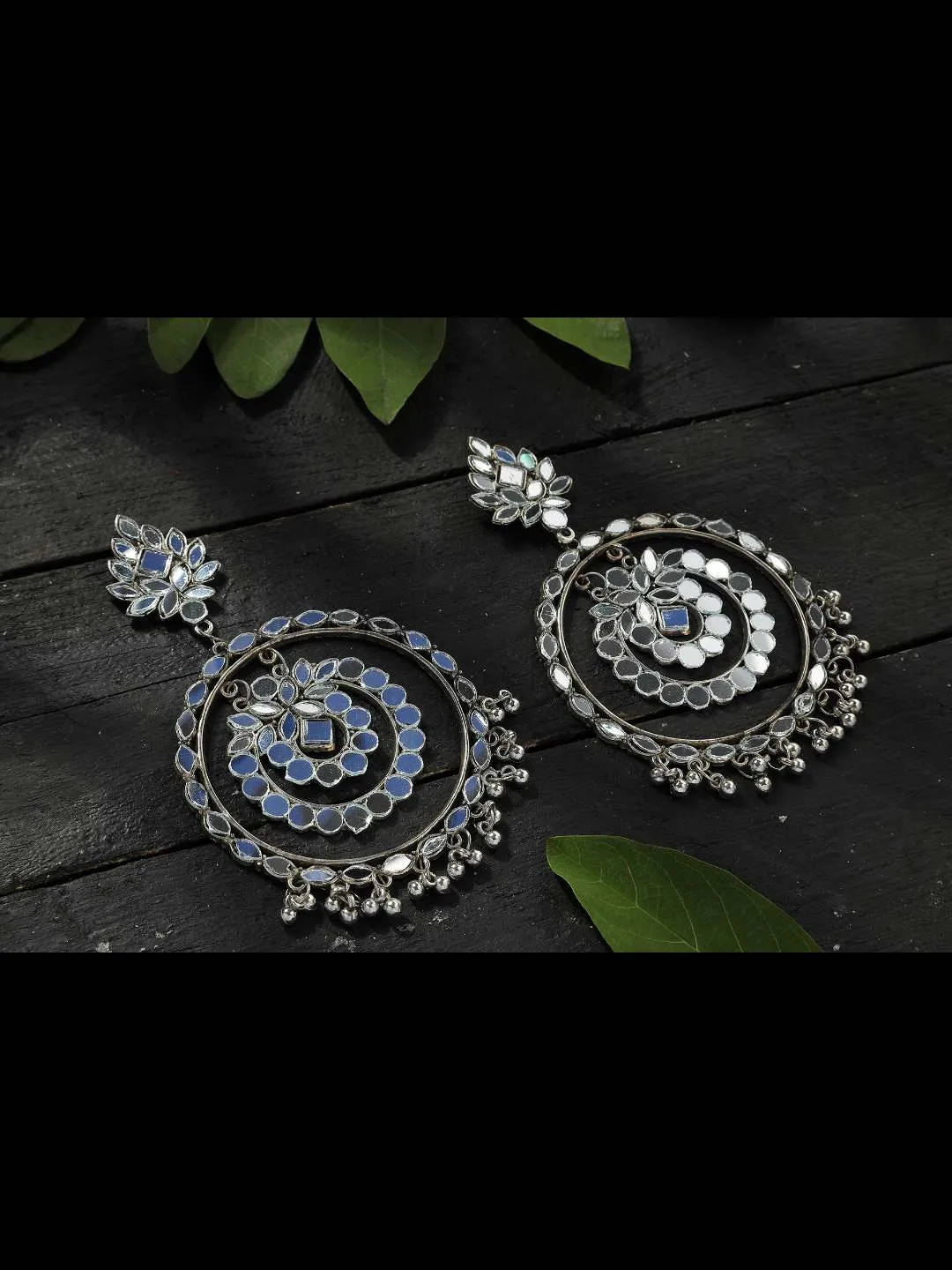 Johar Kamal Paki Design Mirror Earrings Jhumkas Jker_072