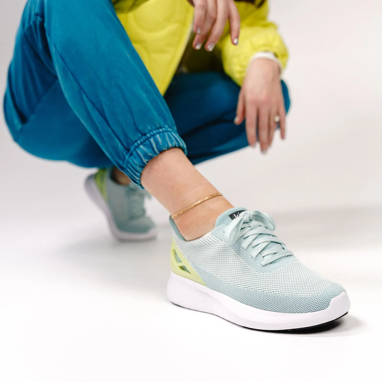 Kizik Athens Sneaker (Unisex) - Surf Spray/Shadow Lime