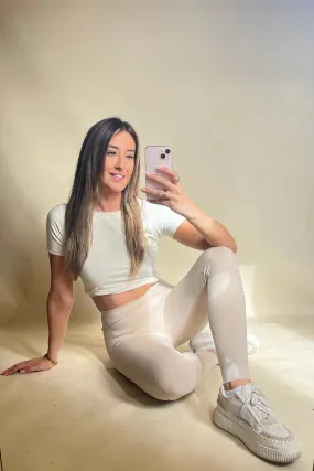 Light beige seamless leggings