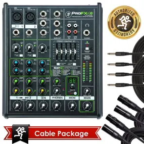 Mackie PROFX4v2 Pro 4 Channel Compact Mixer w Effects PROFX4 V2 with Bundle