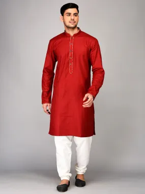 Maroon Solid Kurta | Azania