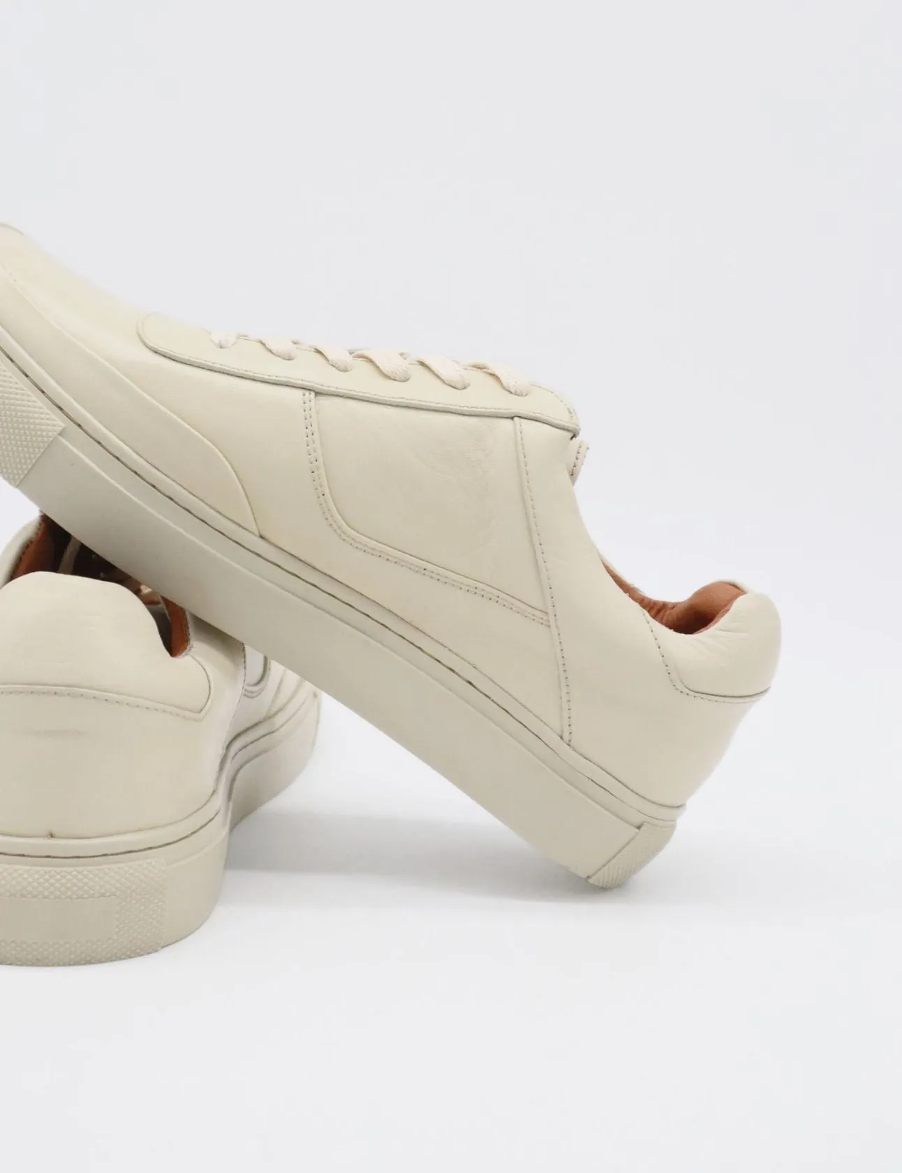 Martini sneakers in off white leather mens shoes