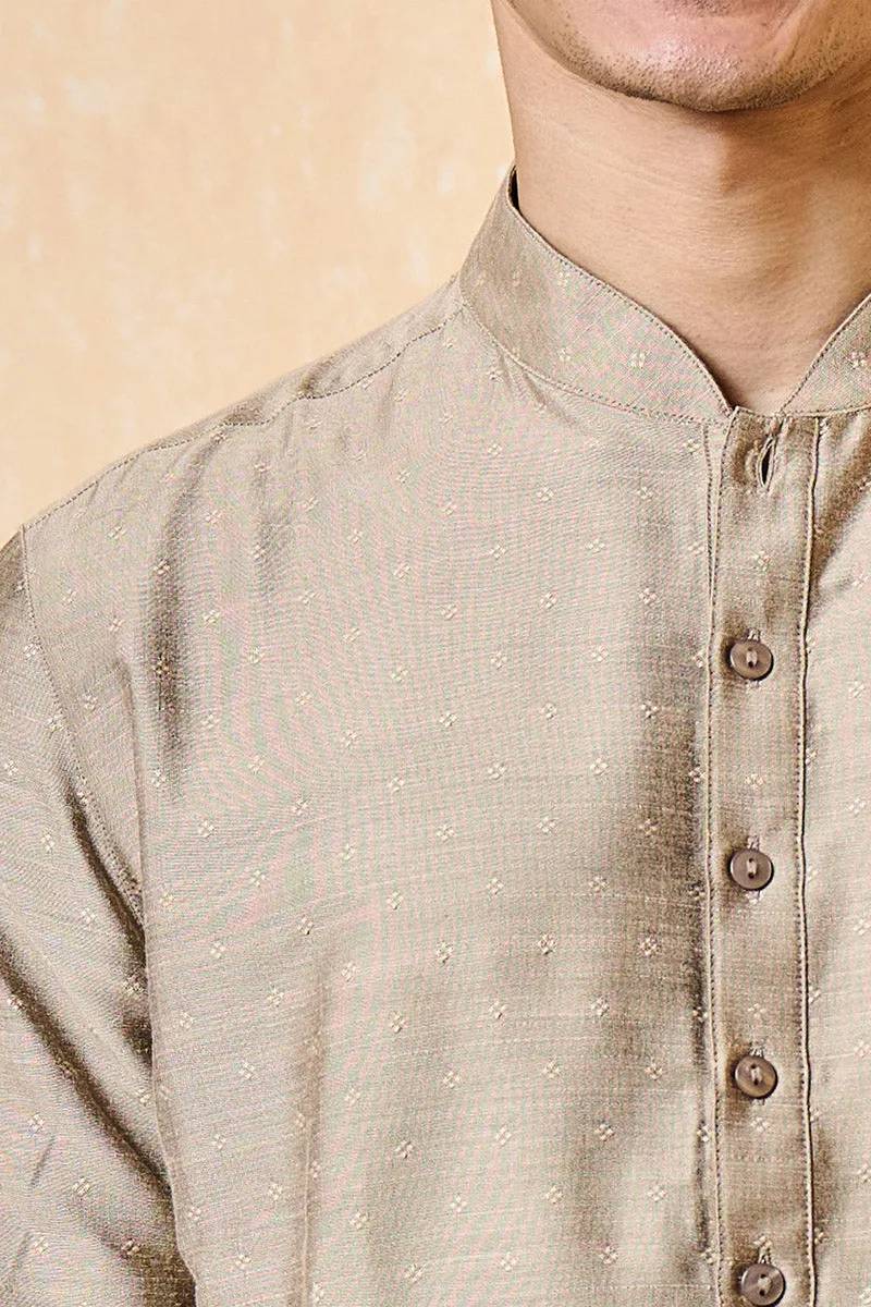 Medium Grey Jacquard Kurta