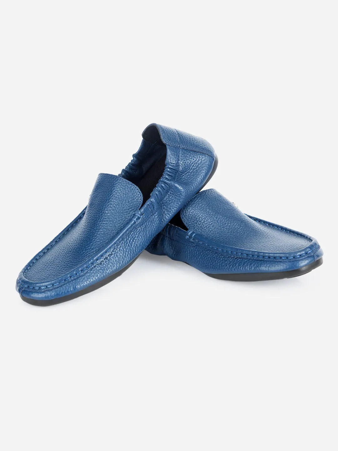 Men's Blue Elastic Collered Snug Fit Slip On (ID3057)