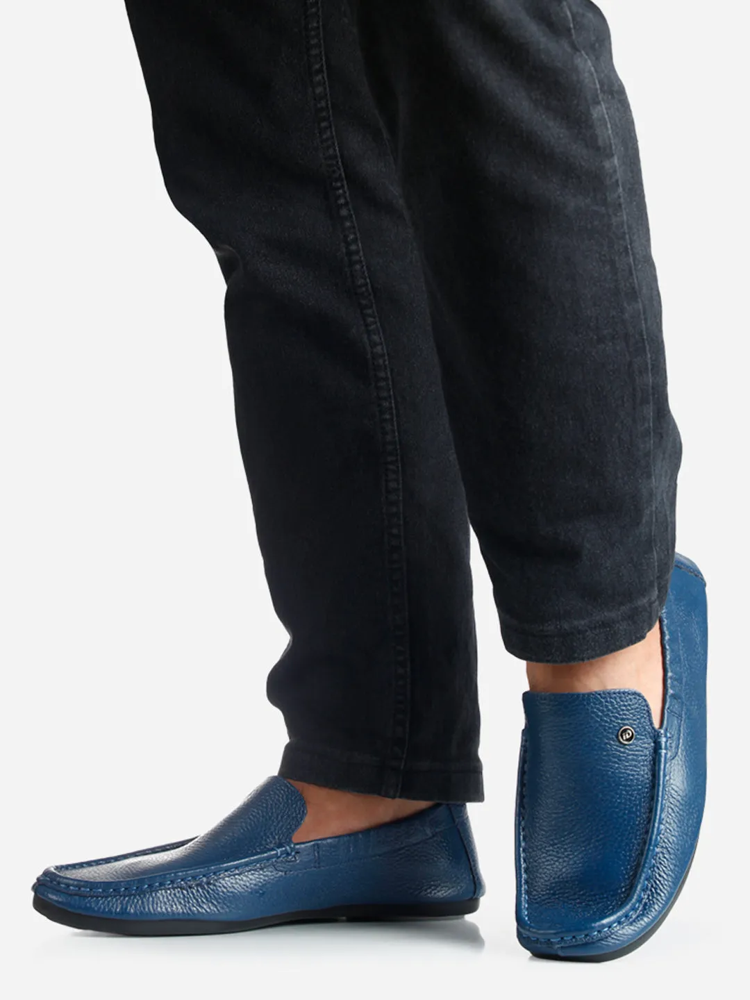 Men's Blue Elastic Collered Snug Fit Slip On (ID3057)