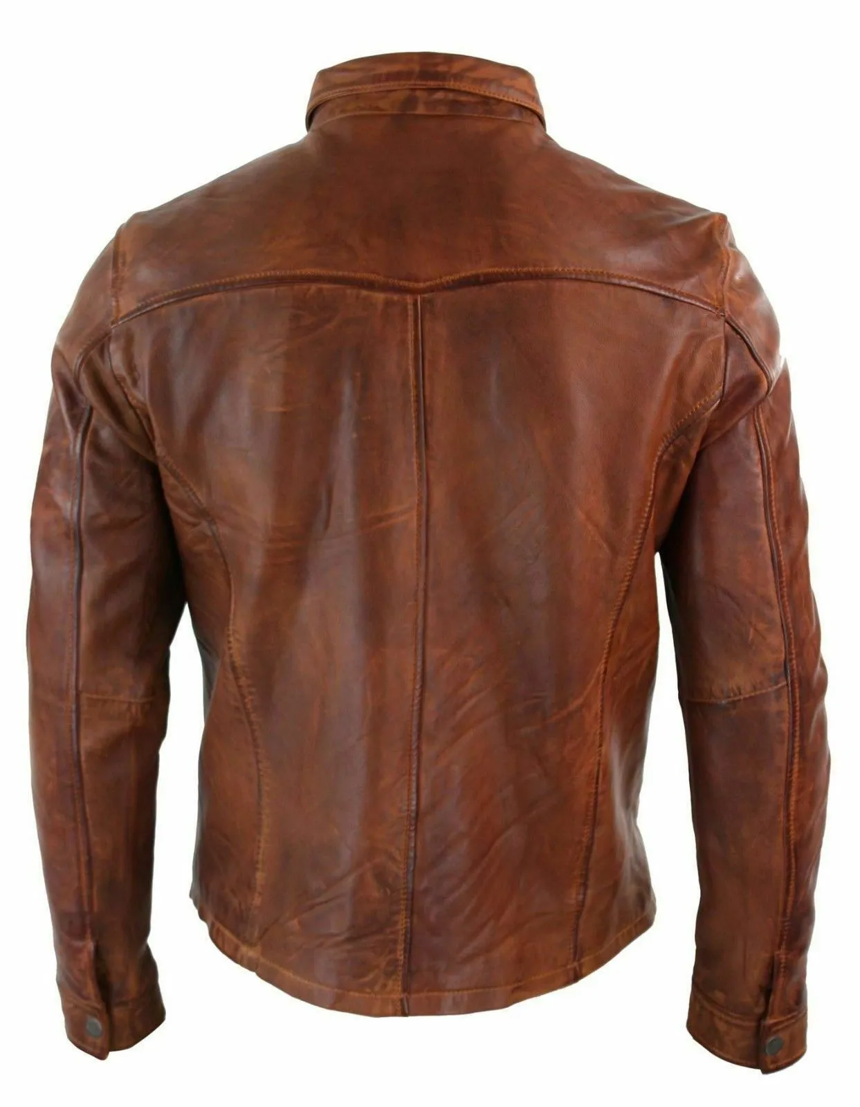 Men's Brown Leather Urban Appeal Slim Fit Shirt MS08