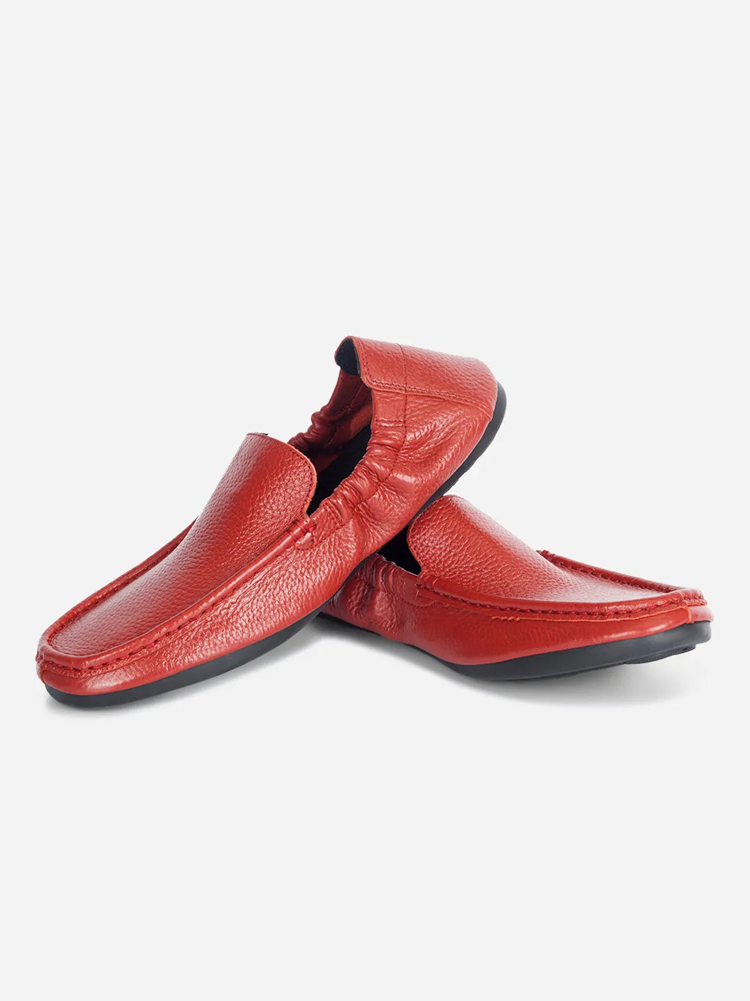 Men's Red Elastic Collered Snug Fit Slip On (ID3057)