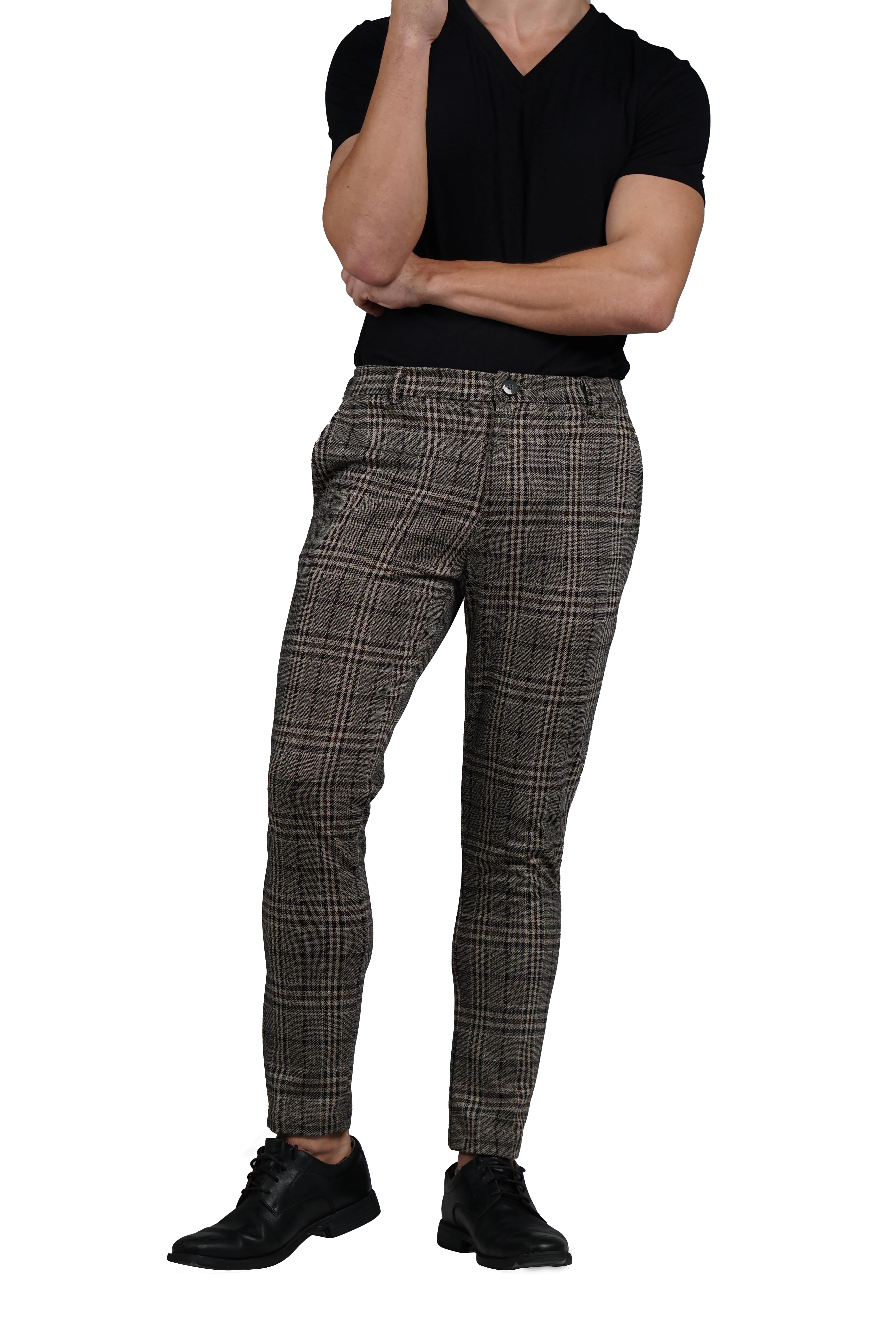 Men's Slim Fit Plaid Pants