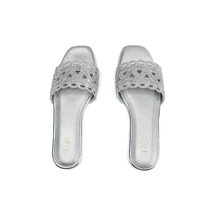 Mirror Cut Embellished Slide Sandal MY 319