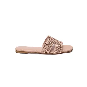 Mirror Embellished Braided Sandal MY 284