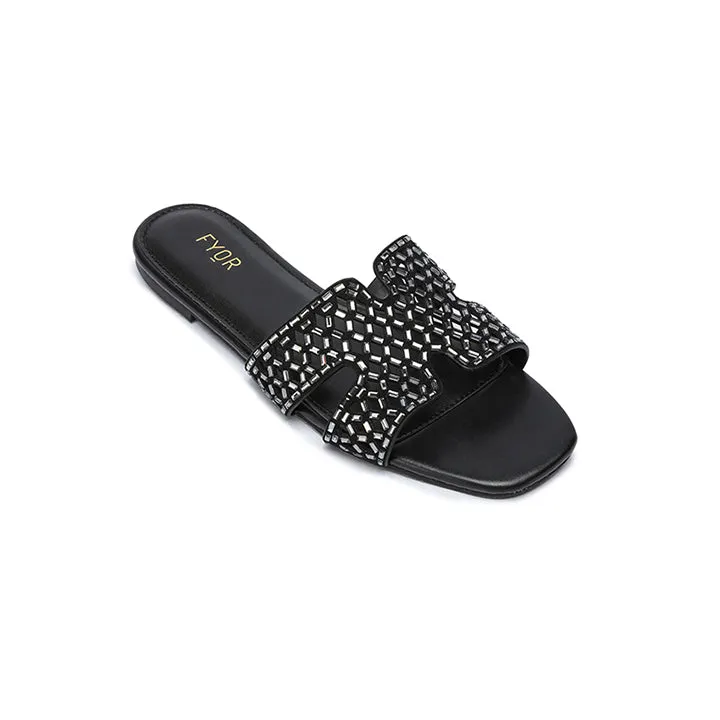 Mirror Embellished Braided Sandal MY 284