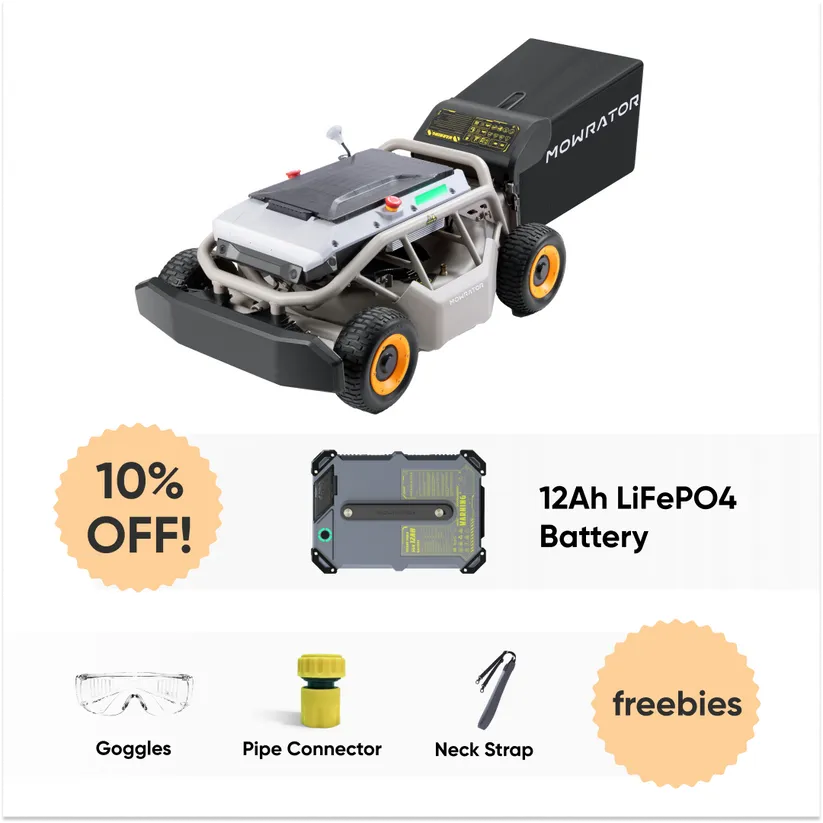 Mowrator S1 4WD Lawn Mower   Extra 12Ah Battery