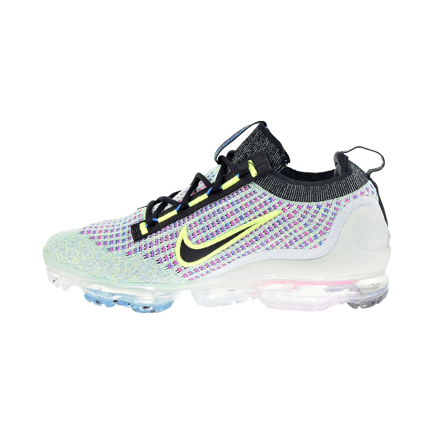 Nike Air VaporMax 2021 Flyknit Next Nature Big Kids' Shoes Volt-Black-Photo Blue